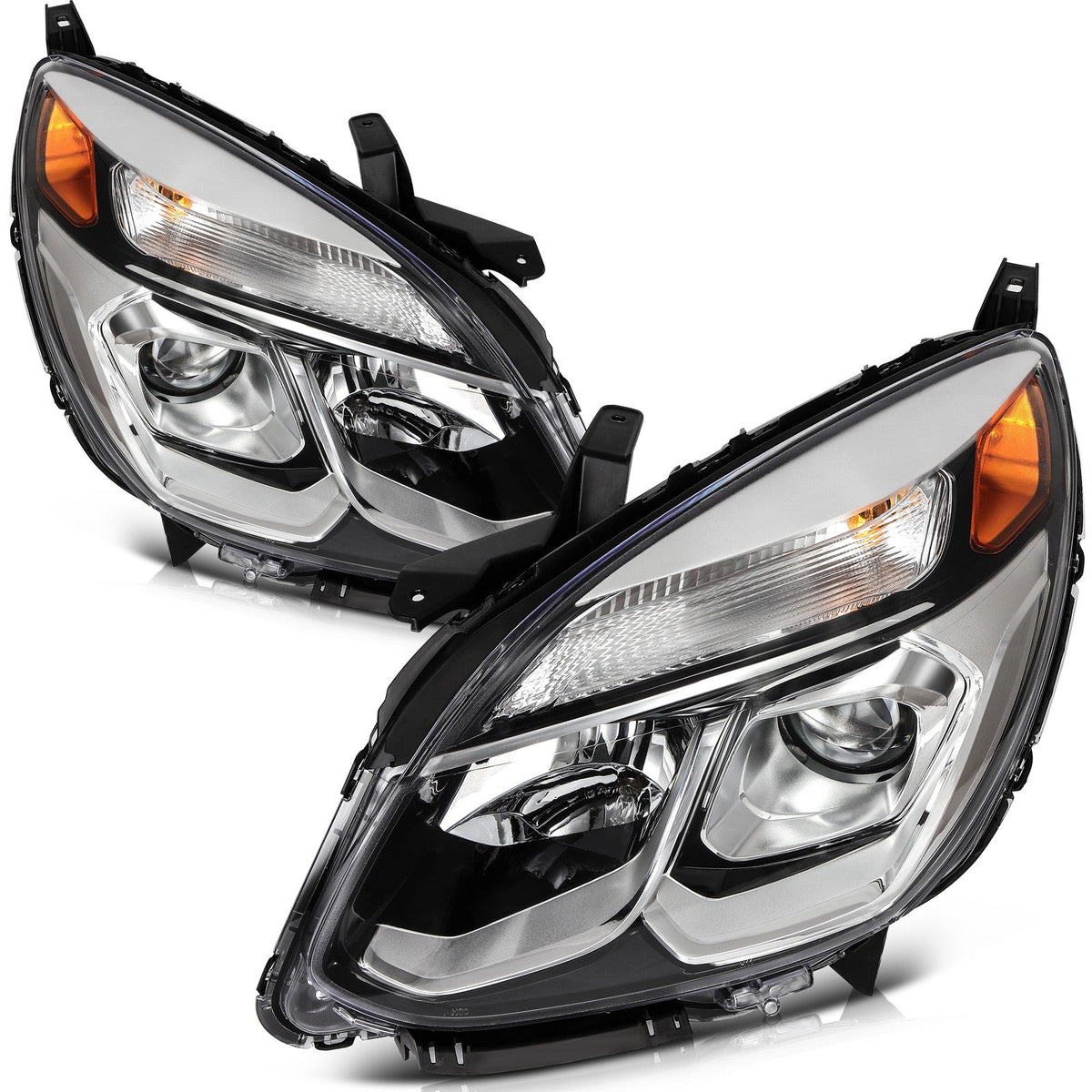 Headlight Assembly LH+RH For 2016-2017 Chevy Equinox LT LS LTZ Chrome Housing 6B93BC-57