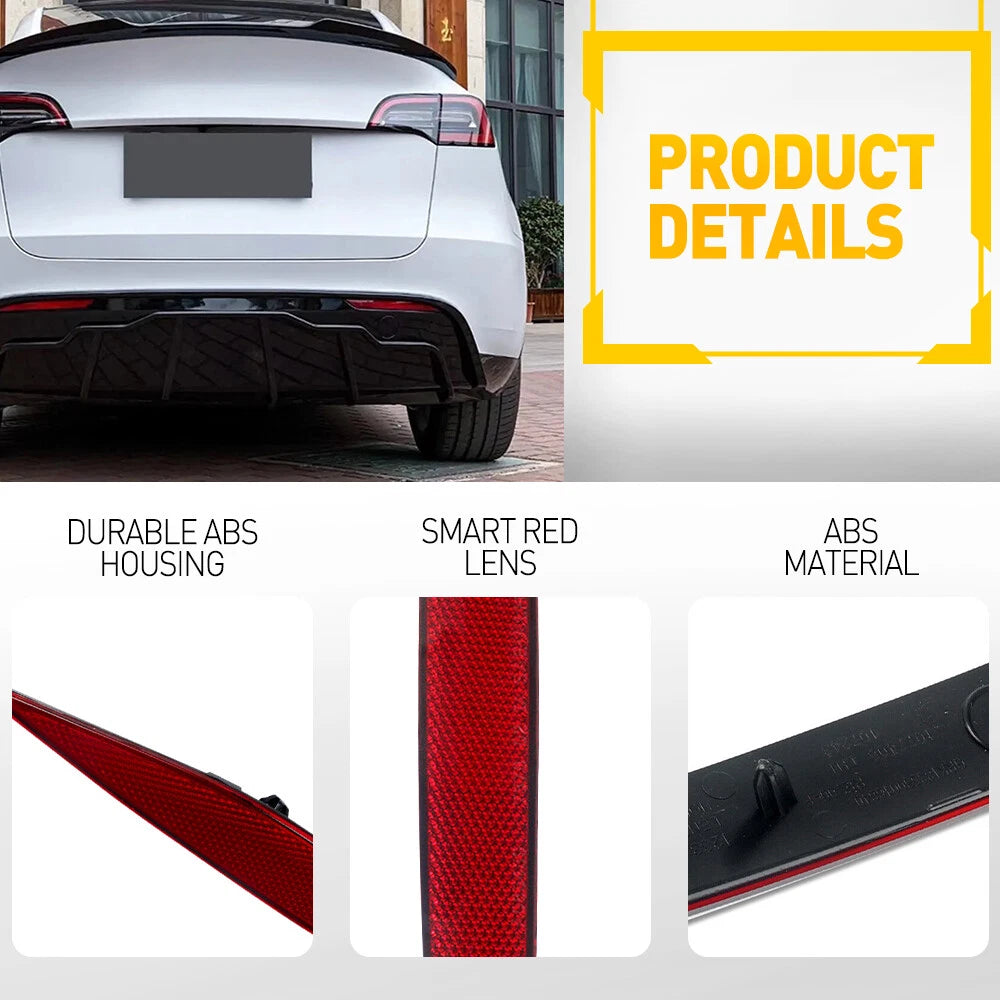 For Tesla Model X 2016-2023 Driver+Passenger Rear Bumper Reflector Light Cover 6B93BC-57