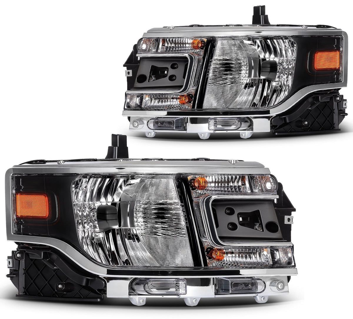 ECCPP Headlights Assembly For Ford Flex 3.5L 2013-2019 Pair Kit Black Amber 6B93BC-57