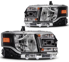 ECCPP Headlights Assembly For Ford Flex 3.5L 2013-2019 Pair Kit Black Amber 6B93BC-57