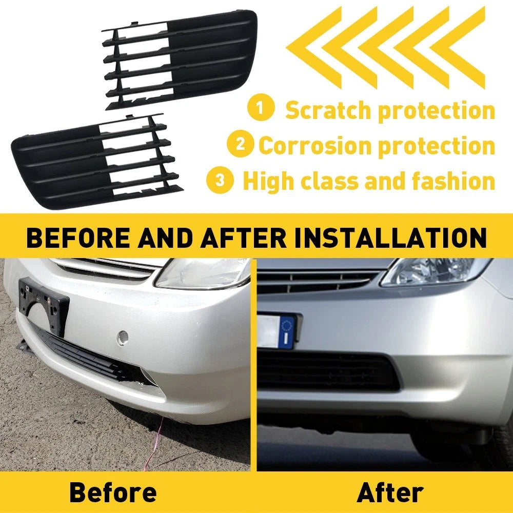 For 04-09 Toyota Front Prius Bumper Fog Light Lamp Covers Outer Grilles Set 6B93BC-57