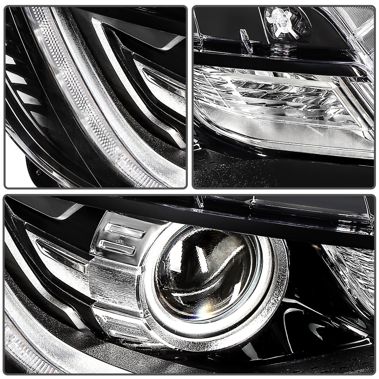 ECCPP Headlight For Lincoln MKX 2.7L 3.7L 2016-2018 Passenger Right Side Black 6B93BC-57