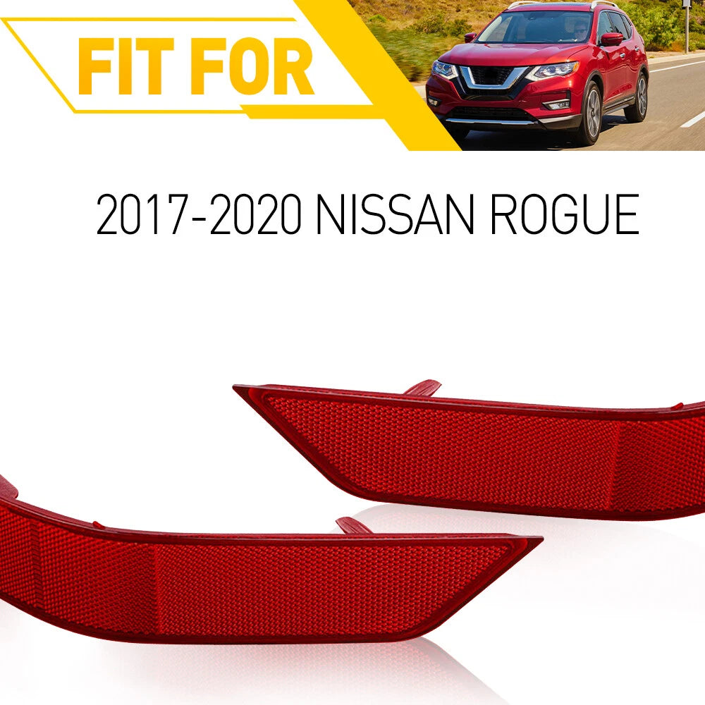 2PCS Rear Bumper Reflector Set Red Lens For 2017-2020 Nissan Rogue LH RH Side EA 6B93BC-57