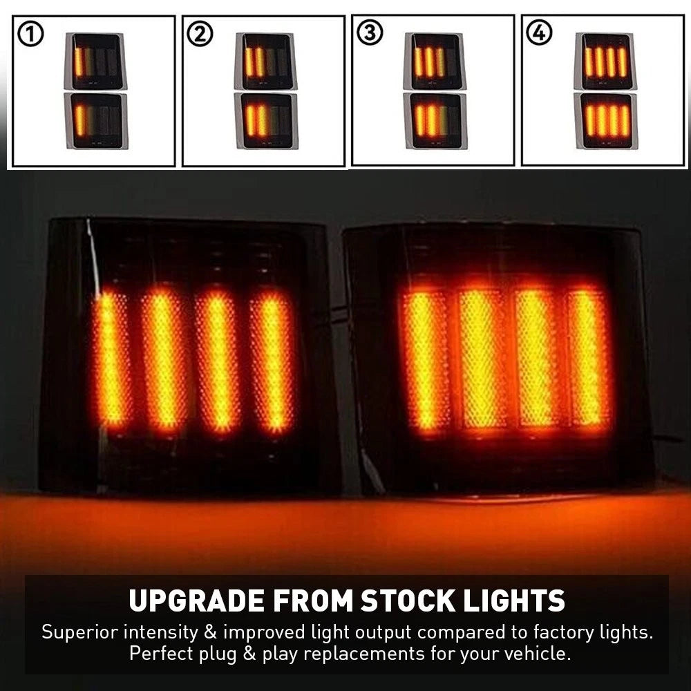Full 4PC LED Smoked Corner Side Marker Lights For 94-98 Chevy C/K 1500 2500 3500 6B93BC-57