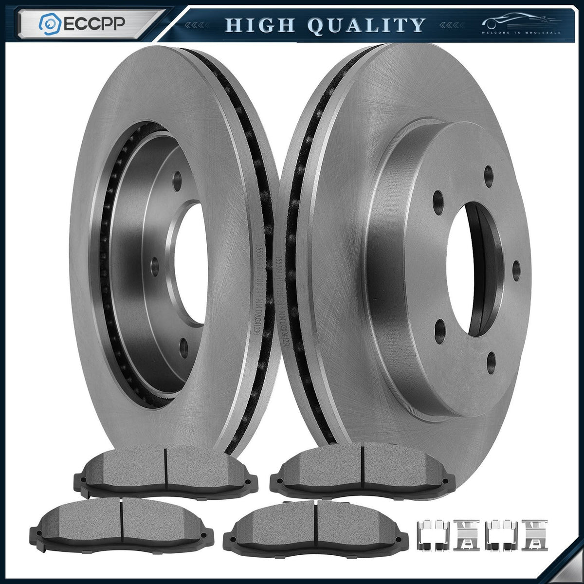 Front Brake Rotors Semi-metallic Pads For Ford F-150 1997-2003 4WD 5 Lug Wheels 6B93BC-57