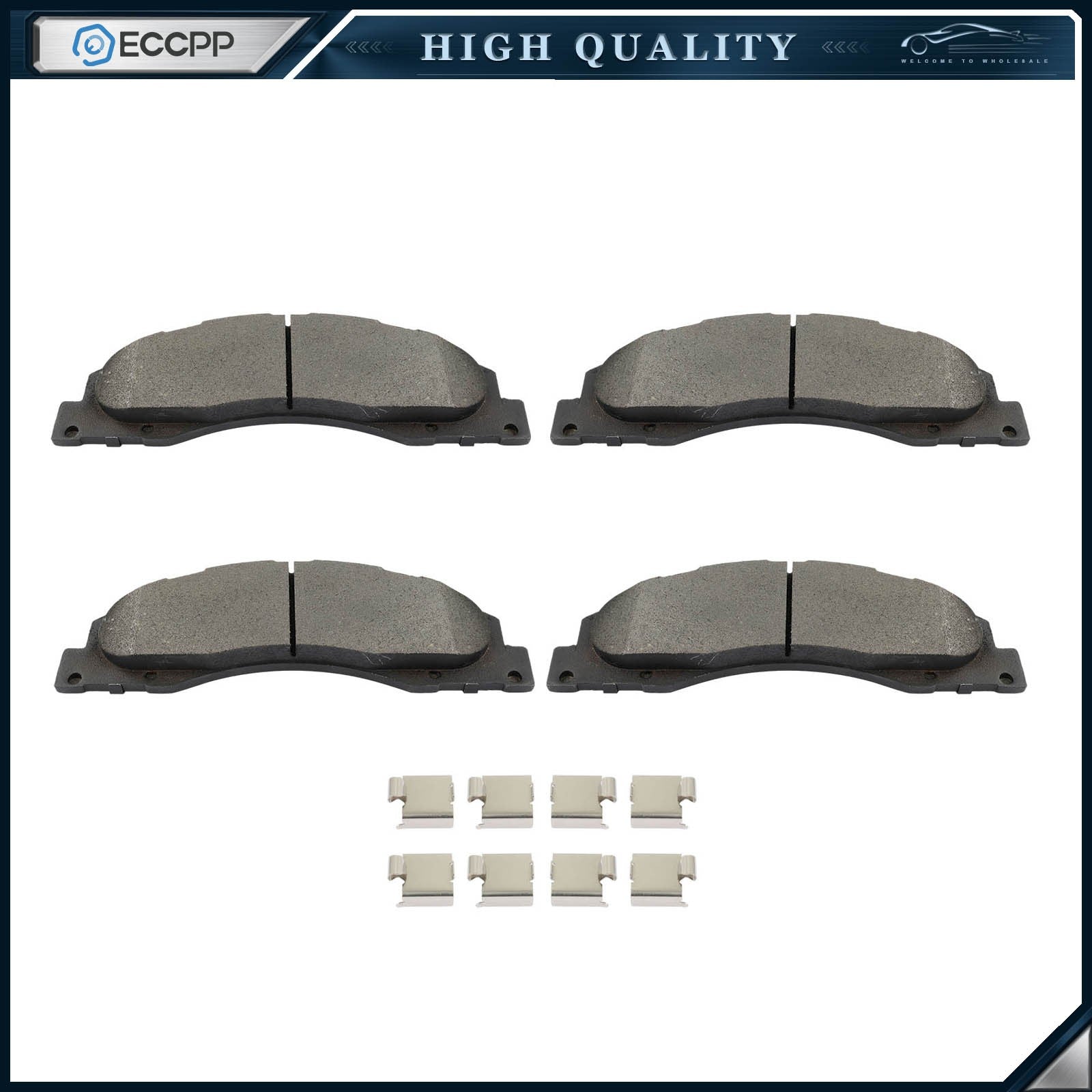Front Semi-Metallic Brake Pads for Ford E-150 E-250 E-350 E-450 Super Duty 6B93BC-57