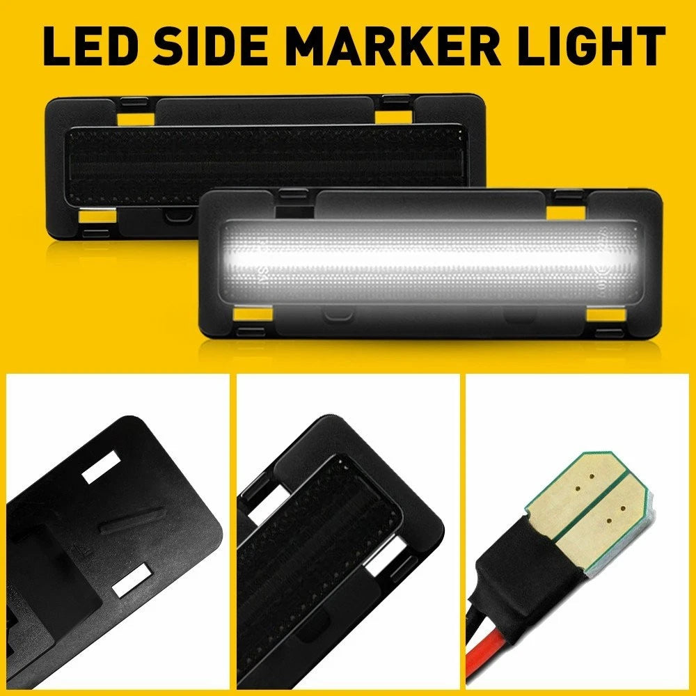 For 1982-1992 Chevy Camaro Front Fender Side Marker Light RH LH W/ LED Bulbs EOA 6B93BC-57