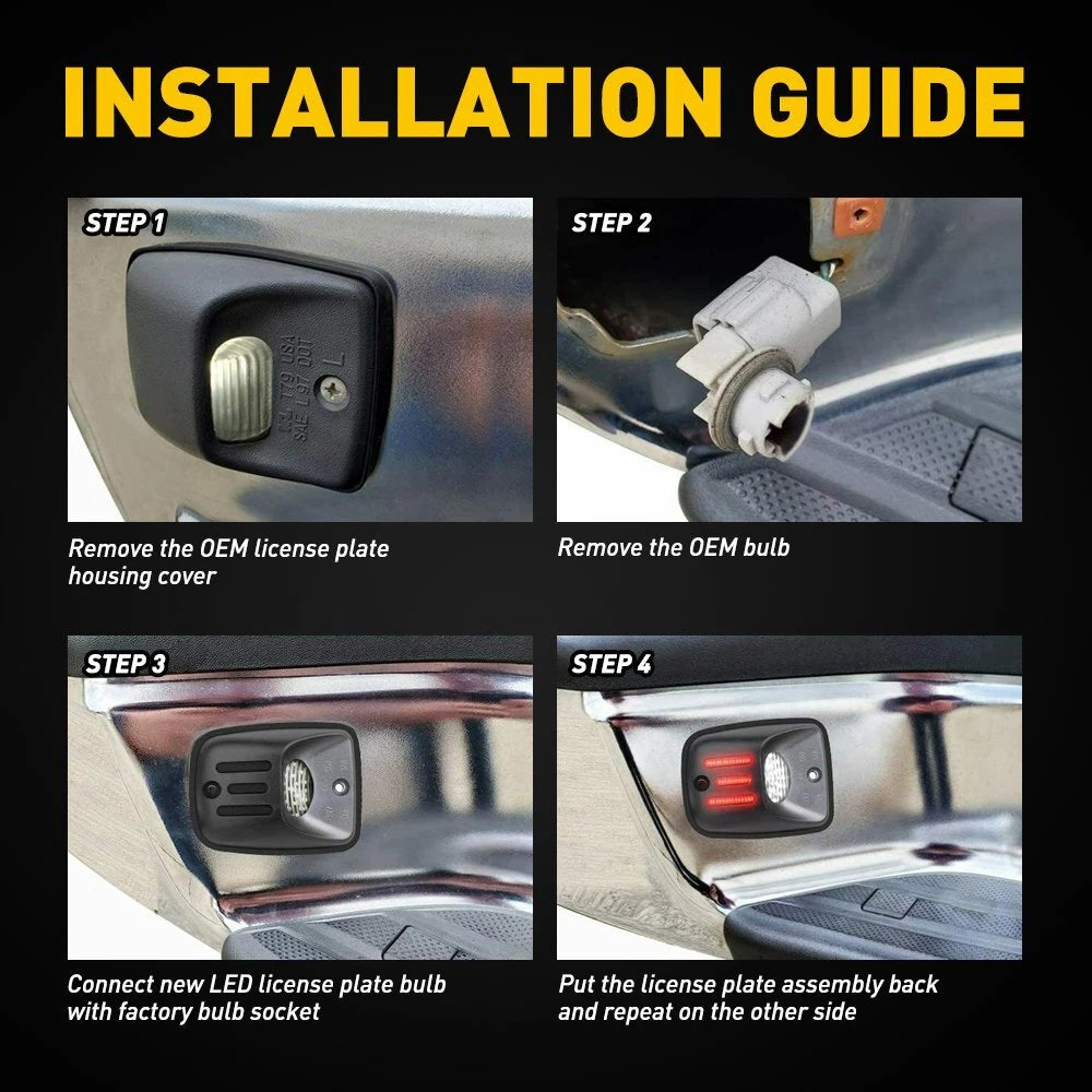 For 1999-2004 Toyota Tacoma LED License Plate Light Lamp Housing White Red EOA 6B93BC-57