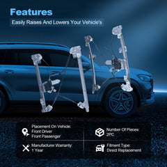 For 2006-2008 Lincoln Mark LT Front LH RH Power Window Regulator With Motor 6B93BC-57