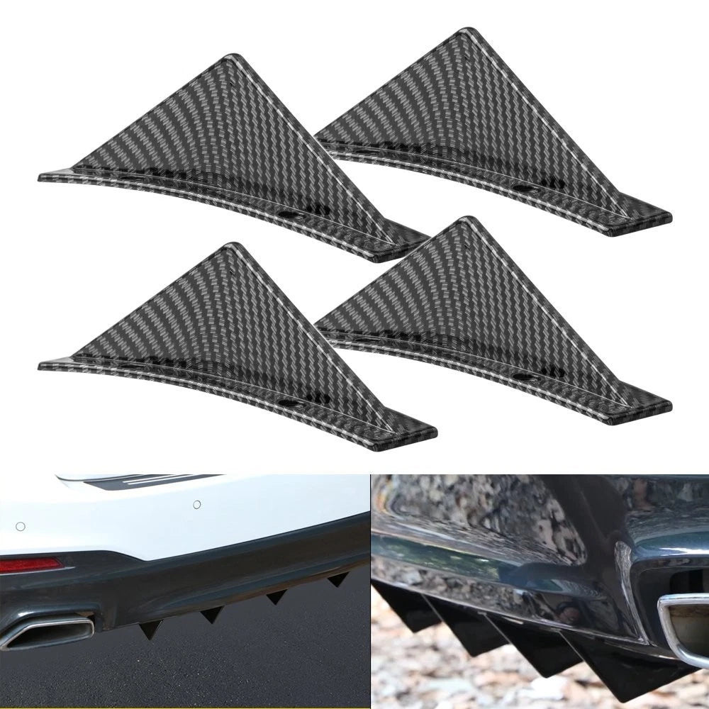4PCS Universal Car Rear Bumper Lip Diffuser Fins Shark Splitter Accessories EOA 6B93BC-57