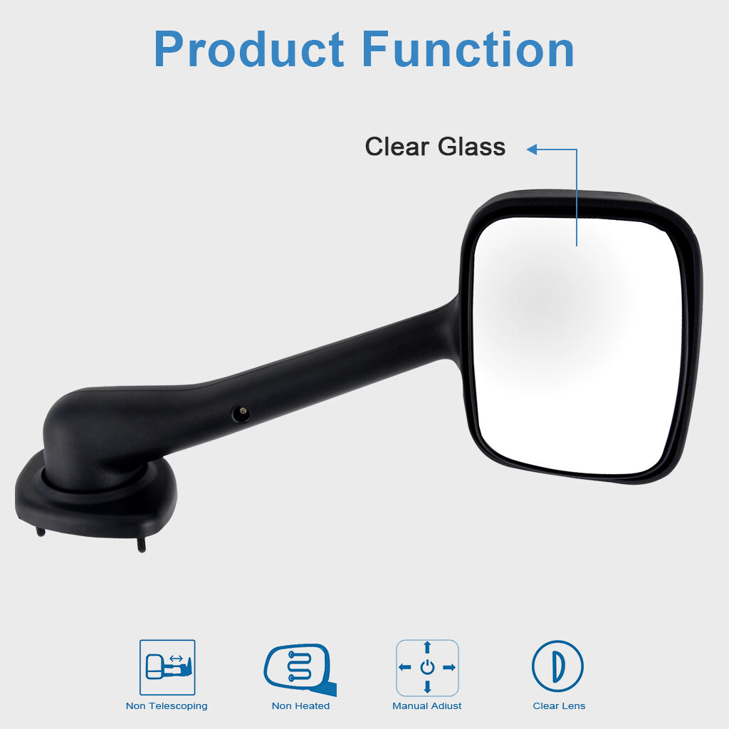 4PCS For 08-13 Freightliner Cascadia Manual Hood & Power Heated Door Mirrors 6B93BC-57