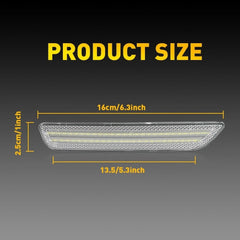 Front Bumper Clear White LED Side Marker Signal Light For 2010-2014 Ford Mustang 6B93BC-57