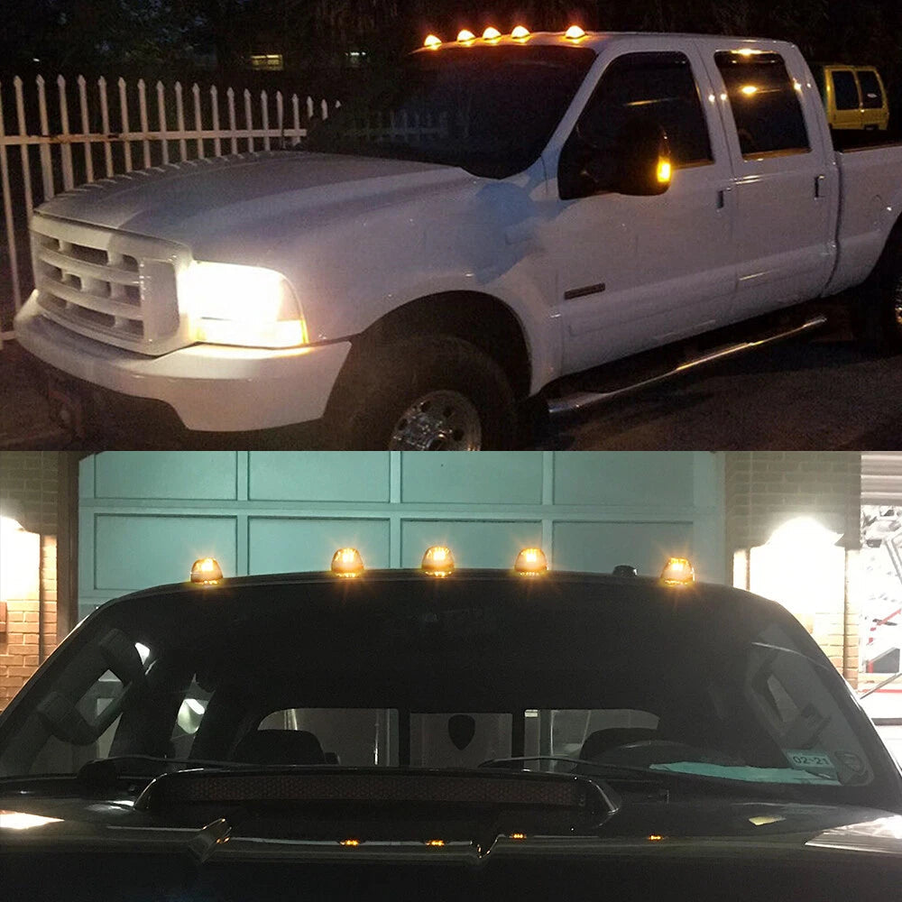 Smoke LED Cab Roof Lights Marker Amber/White For Ford F-250 F-350 Super Duty EOA 6B93BC-57
