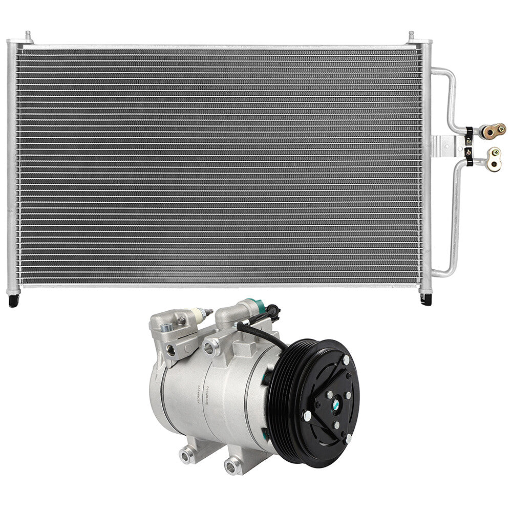 AC Condenser & AC Compressor Cooling Kit For 2005-2006 Ford Escape Mazda Tribute 6B93BC-57