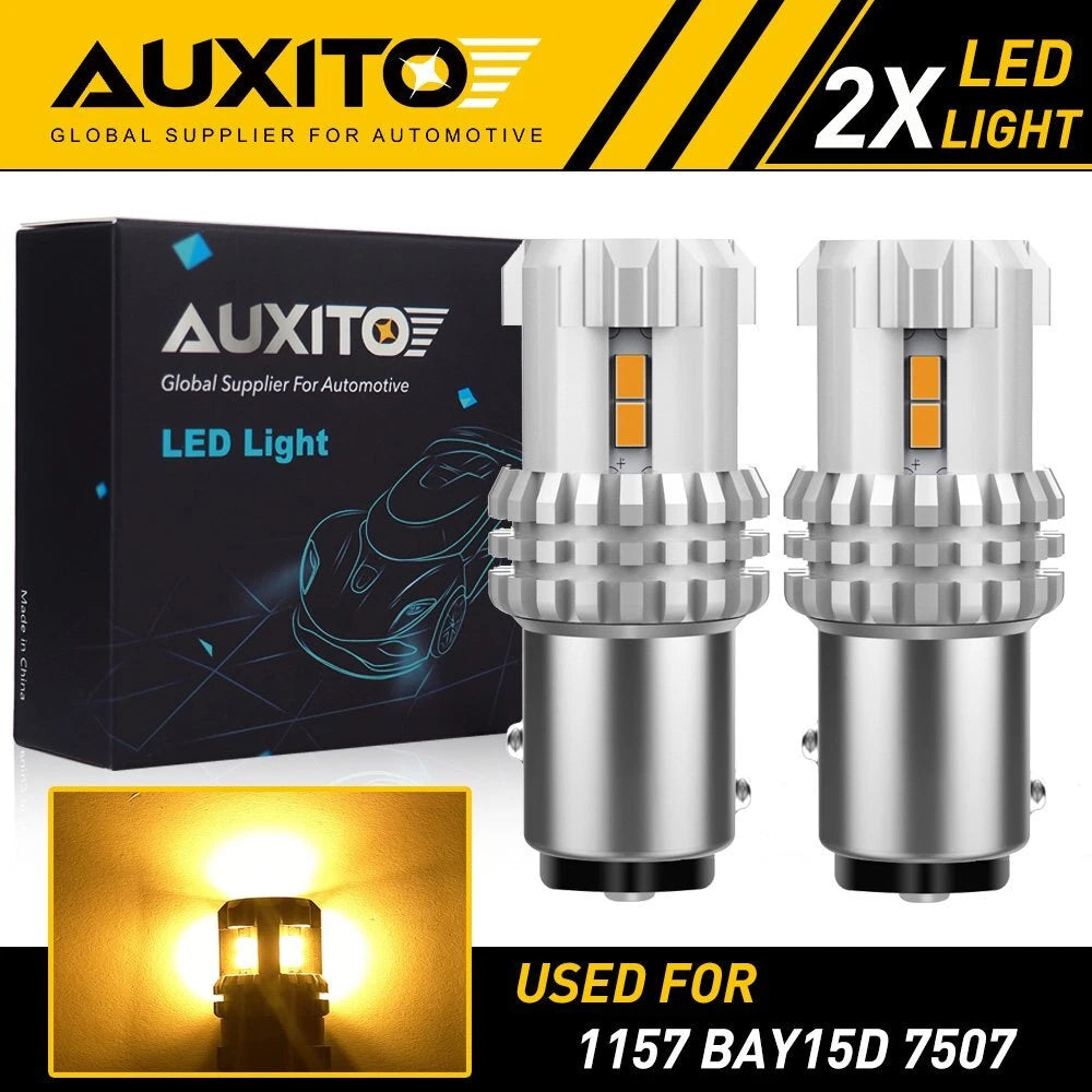 LED 1157 1016 Turn Signal Marker Parking Light Bulb Amber Yellow Blinker Lamp 2x 6B93BC-57