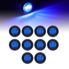 10x Round 3/4" Blue LED Clearance Marker Bullet Auto Truck Trailer Lights Lamp A 6B93BC-57