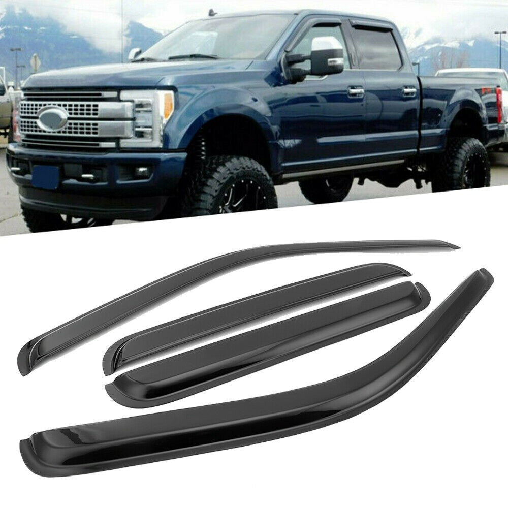 Window Visor Vent Rain Shades Deflectors For 99-16 Ford Super Duty Crew Cab 6B93BC-57