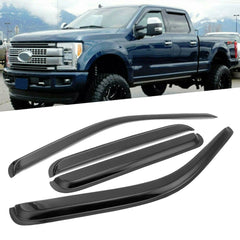 Window Visor Vent Rain Shades Deflectors For 99-16 Ford Super Duty Crew Cab 6B93BC-57