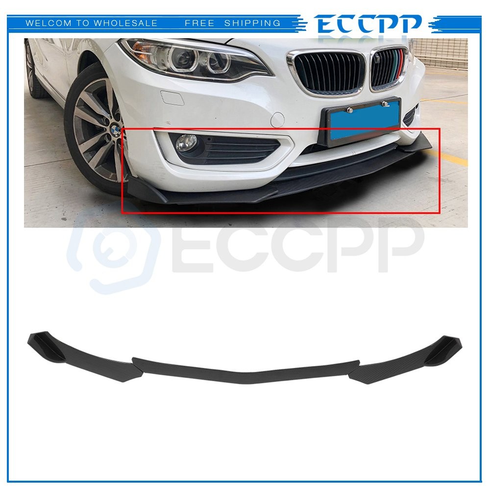 3x Front Lip Splitters Universal Carbon Fiber Print Adjustable 6B93BC-57