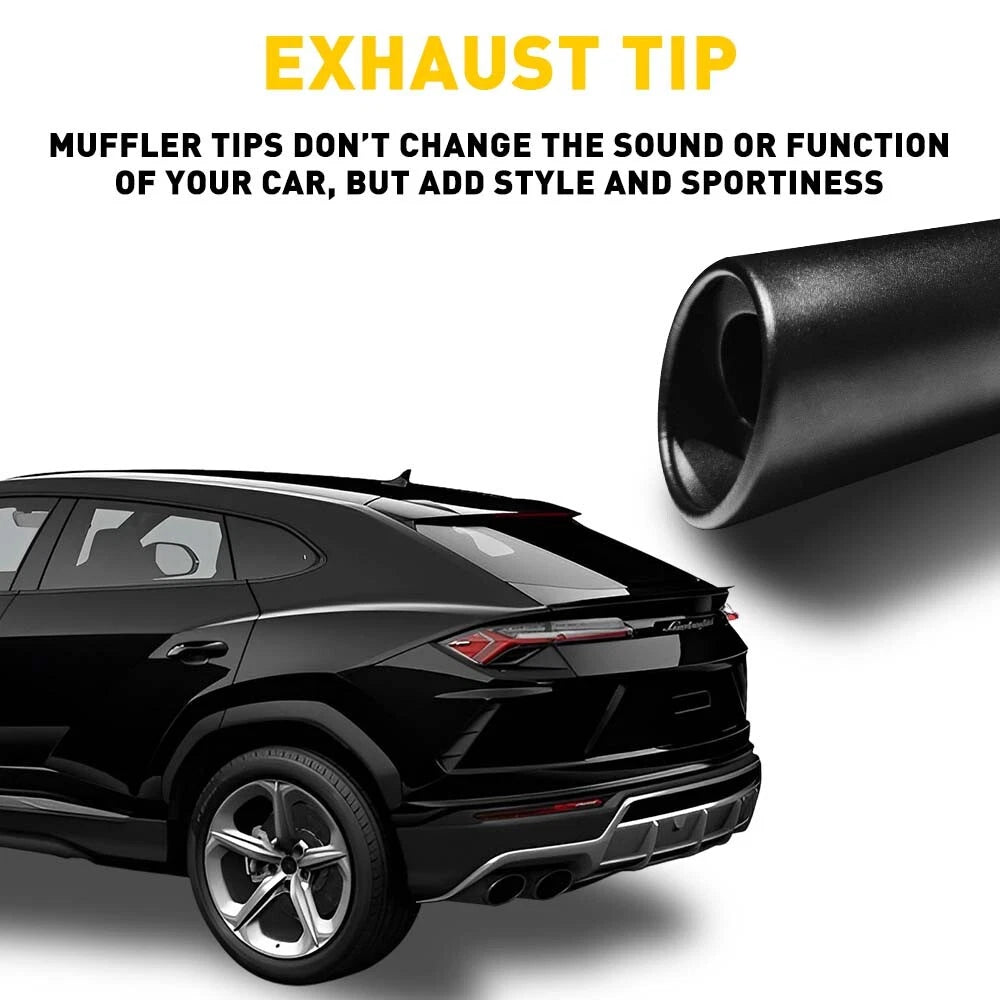 Matte Black Stainless Steel Exhaust Tip Fit 1.5-2.4inch For outlet tailpipe EOA 6B93BC-57