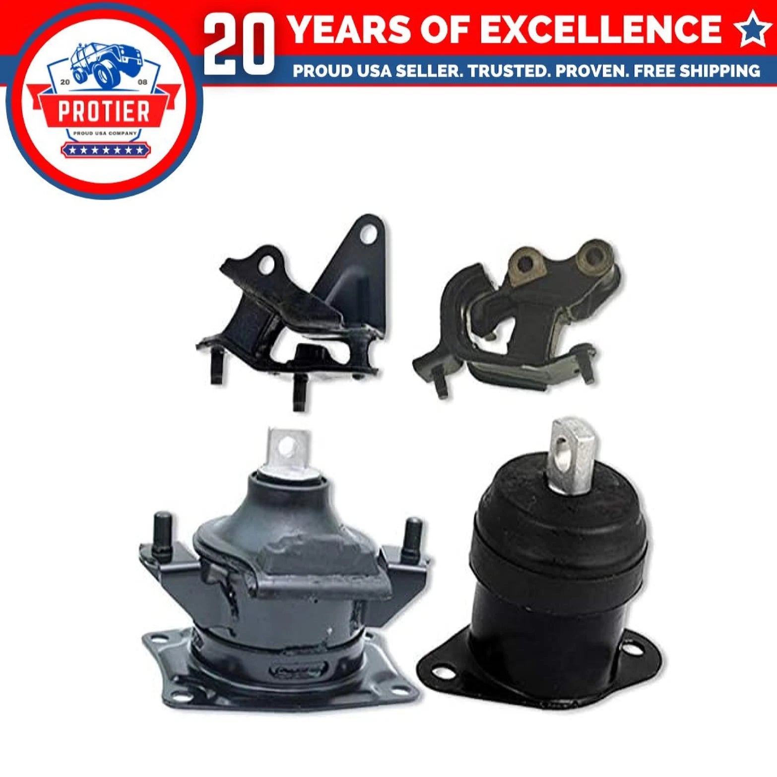 Fits 2003-2007 Honda Accord 2.4L MANUAL FR RT & RR Motor FR & RR Trans Mount : 6B93BC-57