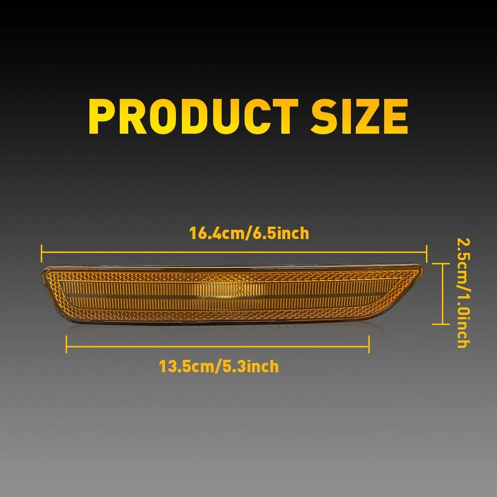 For 2010-14 Ford Mustang Front Bumper Side Marker Lights Reflectors Amber Lens A 6B93BC-57
