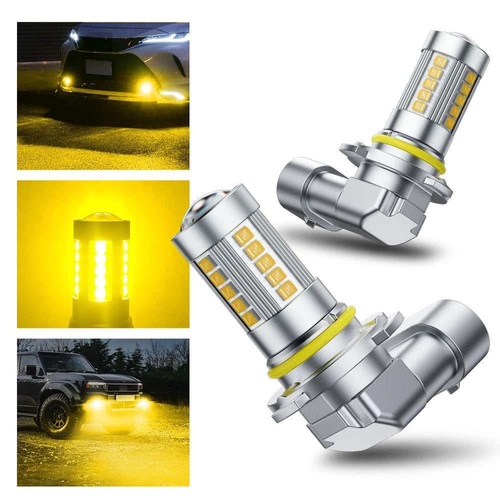 2X AUXITO LED Fog Light Bulb 9006 Fog Light Bulb Amber 3000K High Power Lamp EOA AUXITO