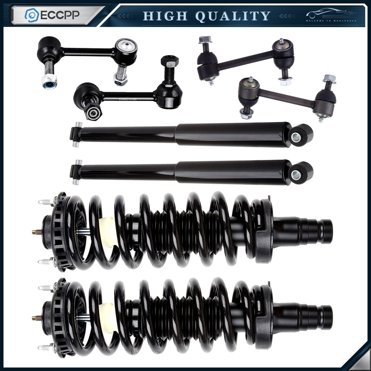 Rear Shocks +Front Strut +Sway Bars For 2004-09 Gmc Envoy &Chevrolet Trailblazer 6B93BC-57