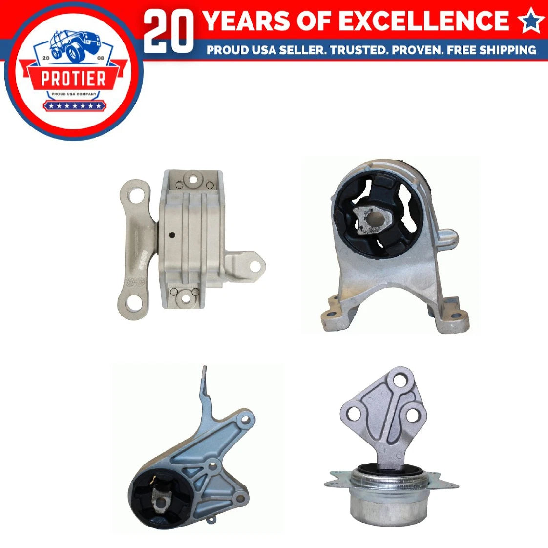 Motor & Trans Mount 4PCS Set Fit 2008-2012 Chevrolet Malibu 2.4L Auto Trans 6B93BC-57