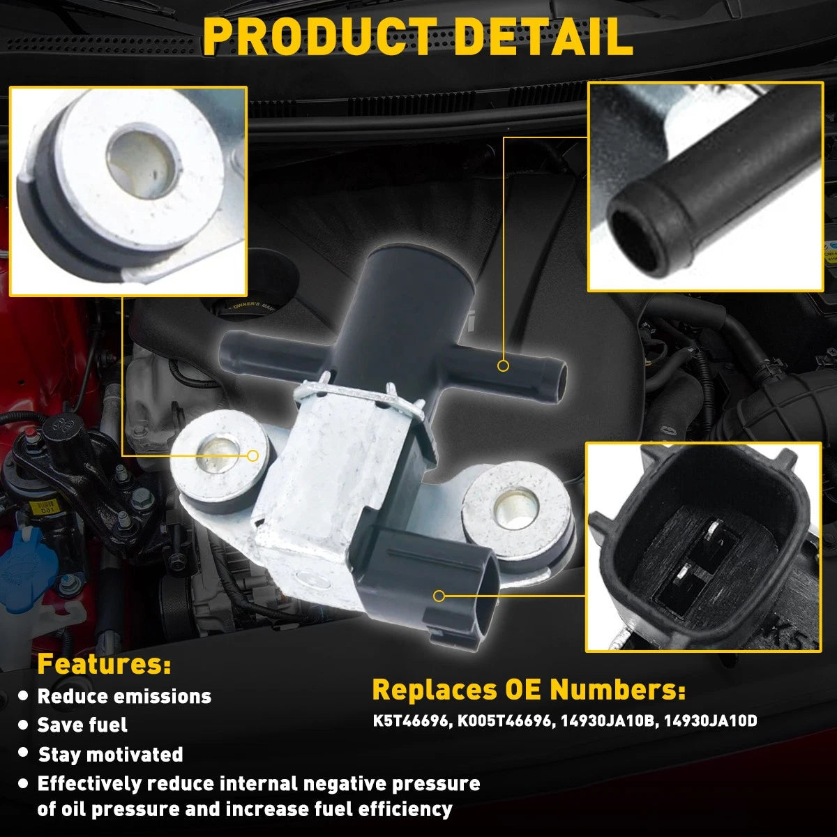 Vapor Canister Purge Valve For 2007-2018 Nissan Altima / 2009-2013 Infiniti FX50 6B93BC-57