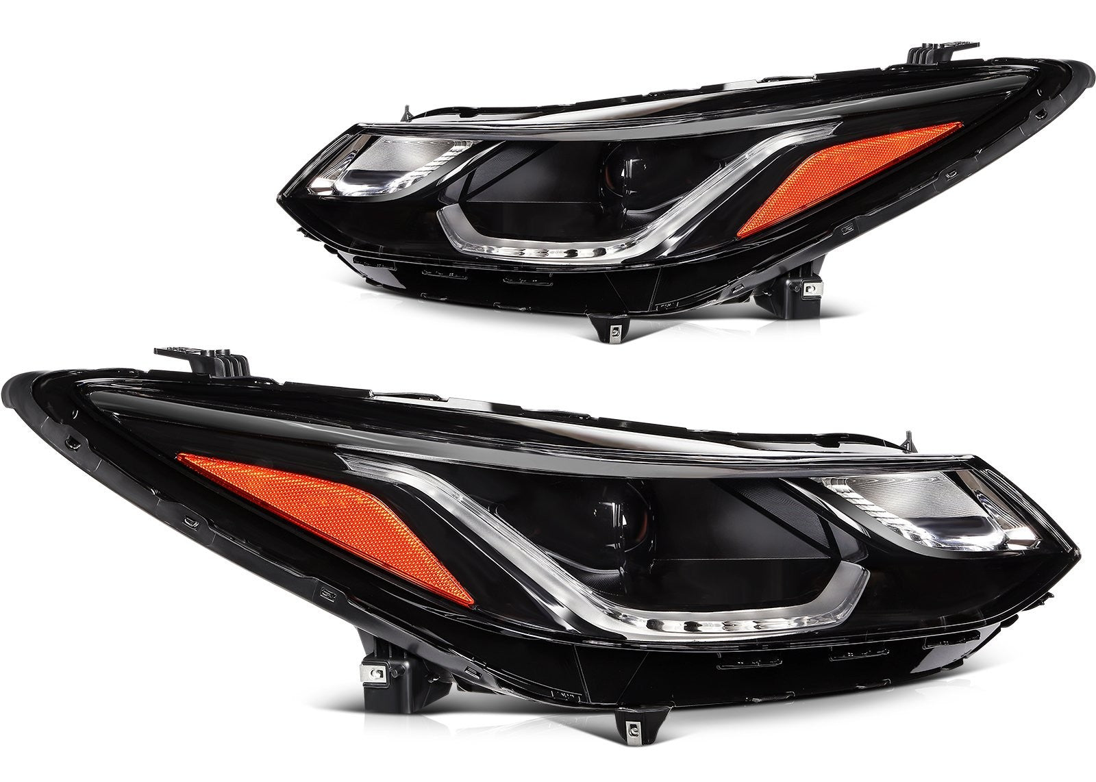Pair Kit LED Headlights For 2016-2019 Chevrolet Cruze 1.4L 1.6L 1.8L Black Amber 6B93BC-57