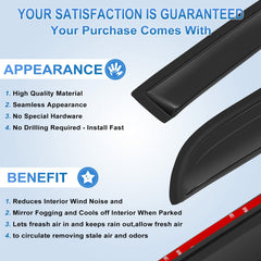 Window Visor Vent Rain Shades Guards Deflectors For 2011-2019 Ford Explorer 6B93BC-57