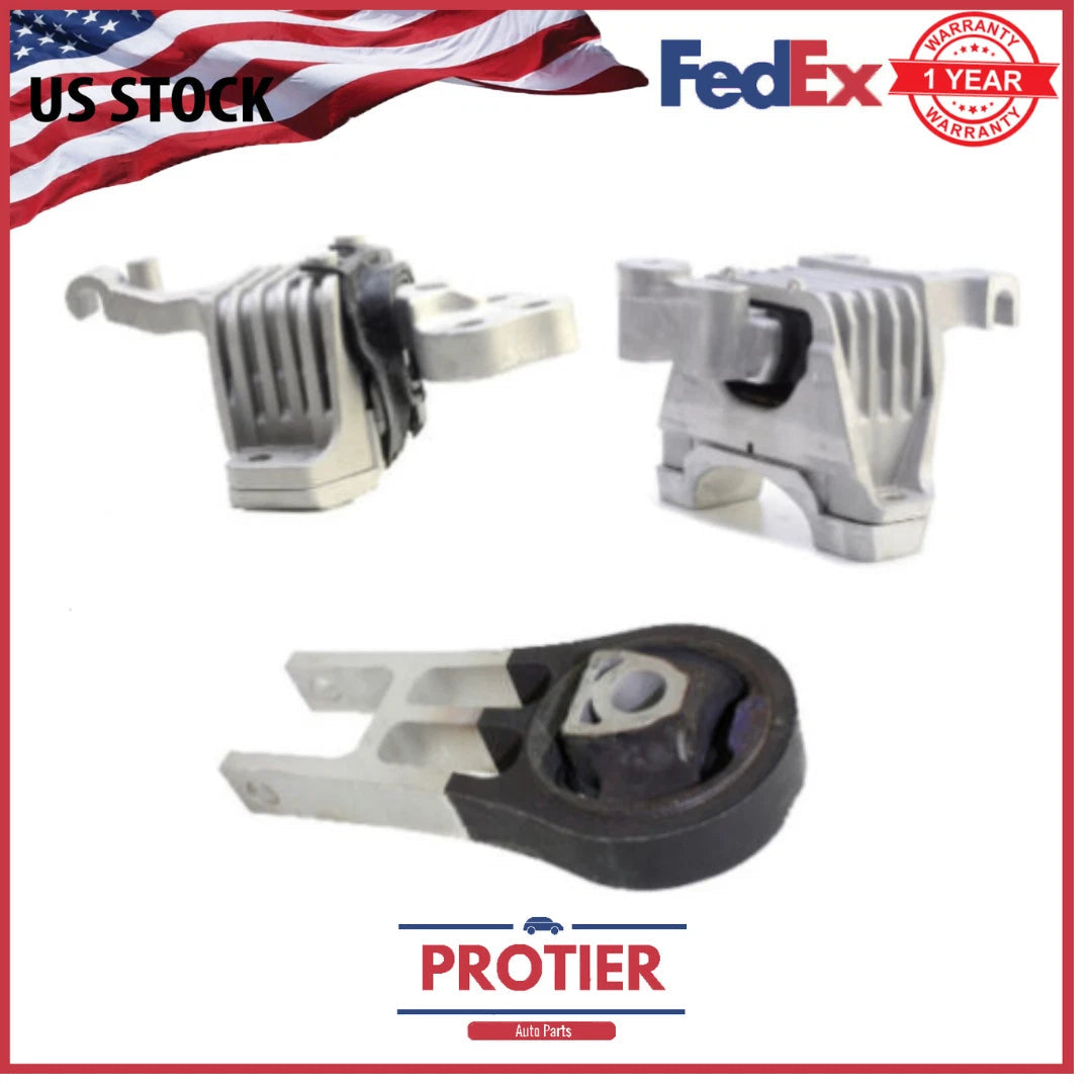 Motor /Trans Mount 3PCS Fit 14-19 Jeep Cherokee 3.2L/15-17 Chrysler 200 3.6L AT 6B93BC-57