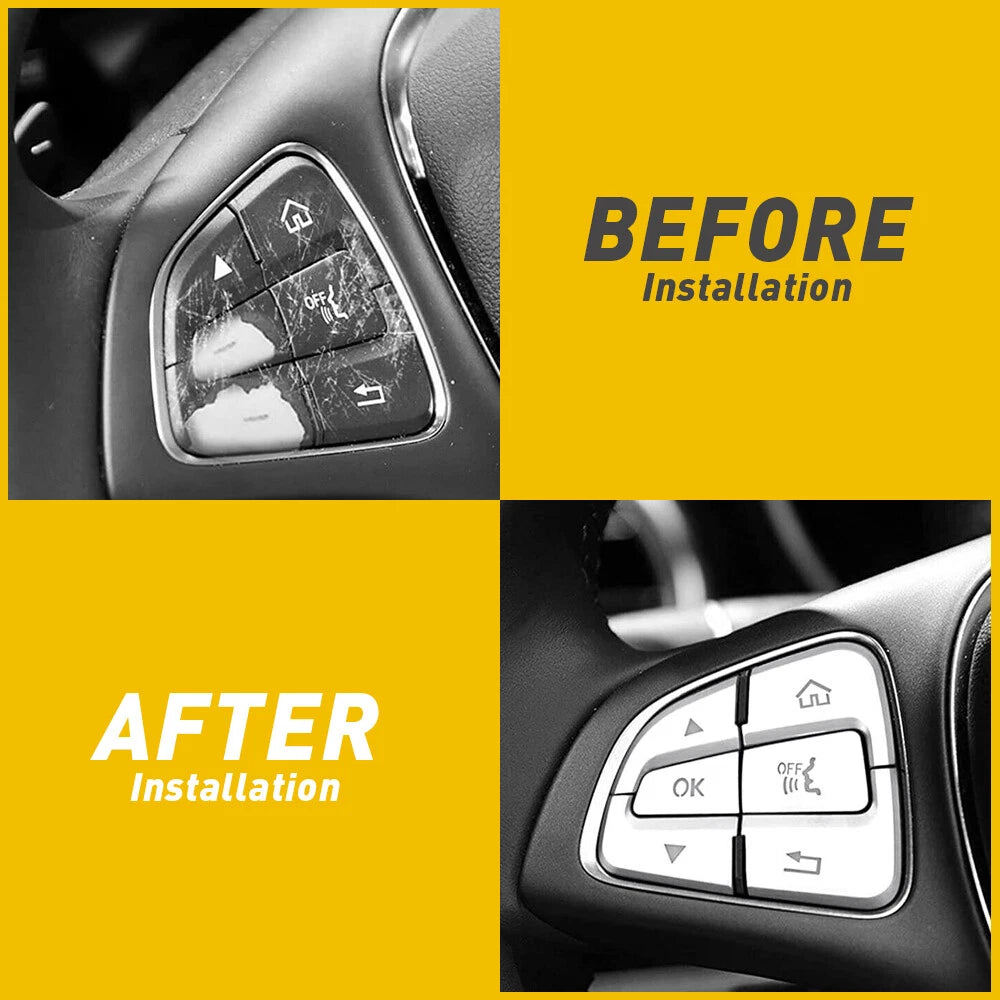 Steering Wheel Button Silver Trim For Mercedes Benz GLC C Class W205 2015-2018 A 6B93BC-57