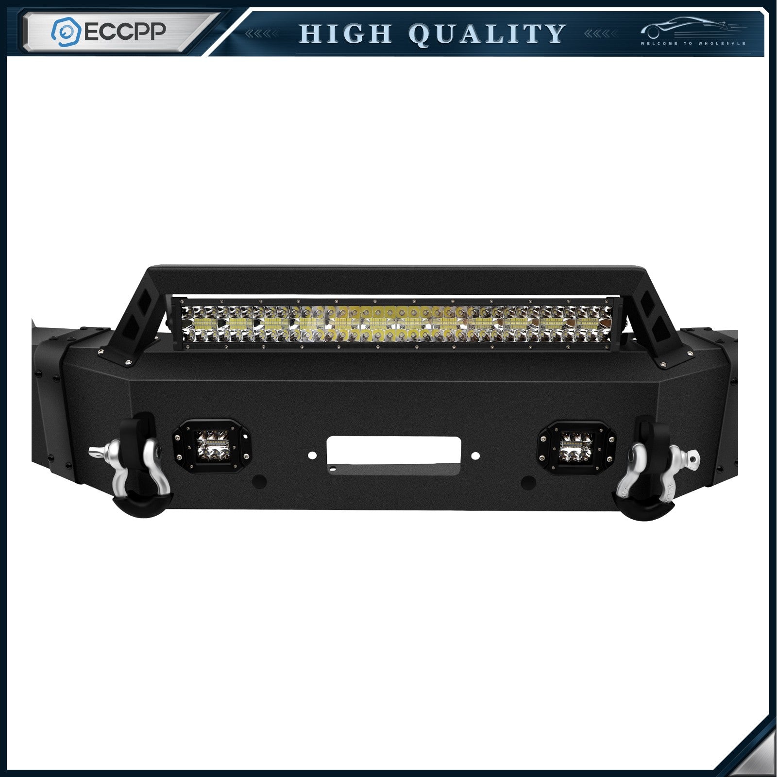 For 2011-2014 Chevy Silverado 2500 3500 Front & Rear Bumper w/ Led Lights D-ring 6B93BC-57