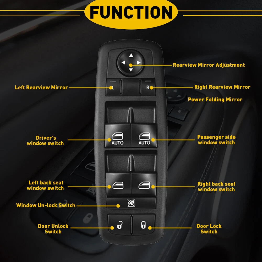 Front Door Power Window Control Switch For Dodge Ram 1500 2500 3500 2013- 2015 6B93BC-57
