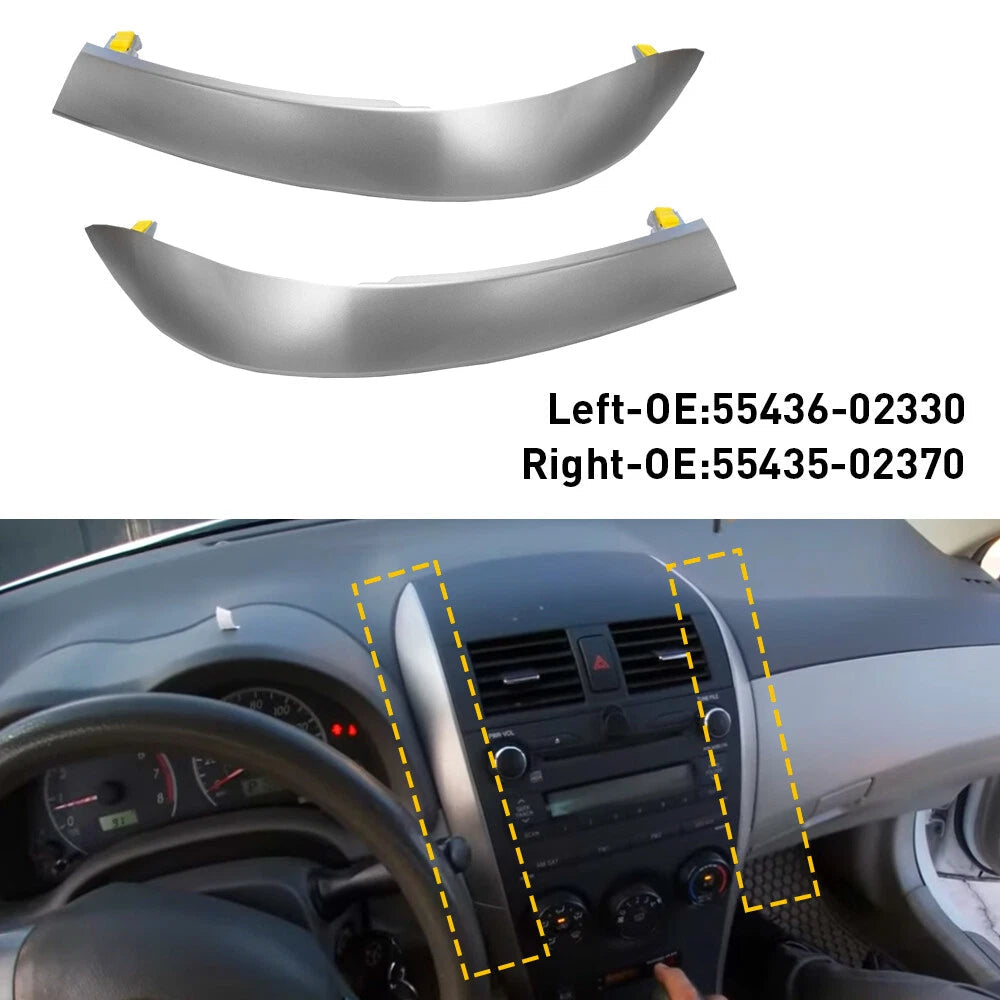 For Toyota Corolla 2009-2013 Upper Side Central Dashboard Strip Trim Left+Right 6B93BC-57