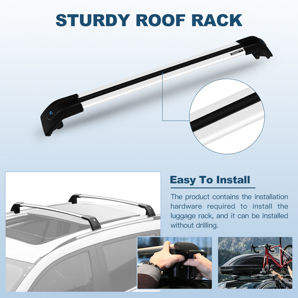 Fits For  VW Volkswagen Atlas 2018 2019 Roof Rack Aluminum Cross Bar Vehicle KOEEP
