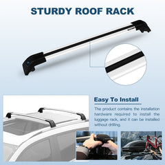 Fits For  VW Volkswagen Atlas 2018 2019 Roof Rack Aluminum Cross Bar Vehicle KOEEP