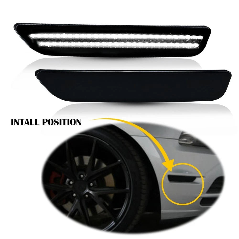 Smoke Fender Side LED Marker Lights Bumper Lamp For 2010-2014 Ford Mustang EOA 6B93BC-57