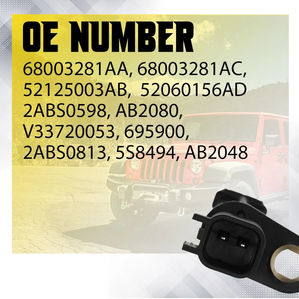 4x Front Rear Left Right ABS Wheel Speed Sensor For 2007-2016 Jeep Wrangler EOA 6B93BC-57