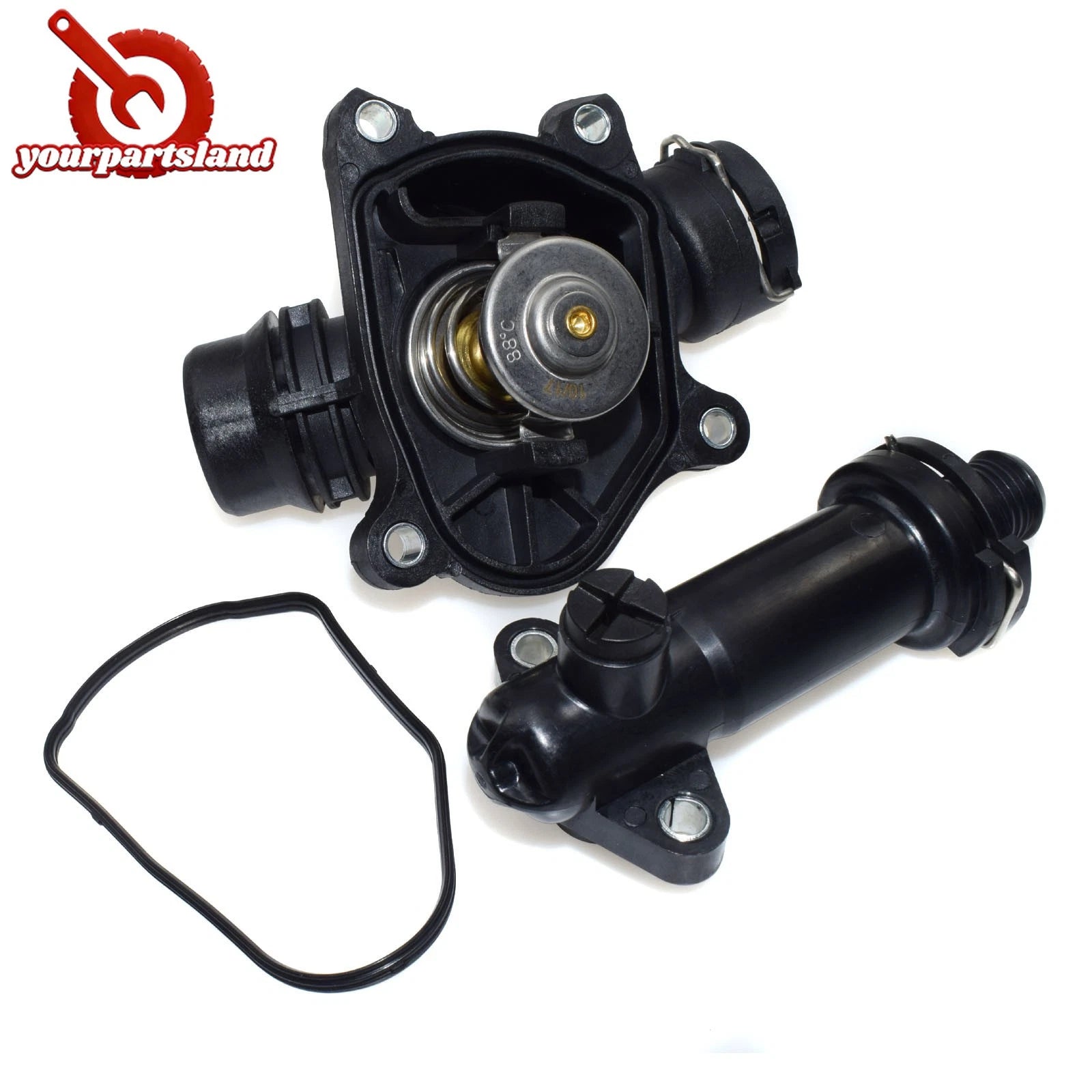 Coolant Thermostat & Housing Kit for BMW X3 X5 X6 E87 E91 E46 E90 E83 E70 E71 6B93BC-57