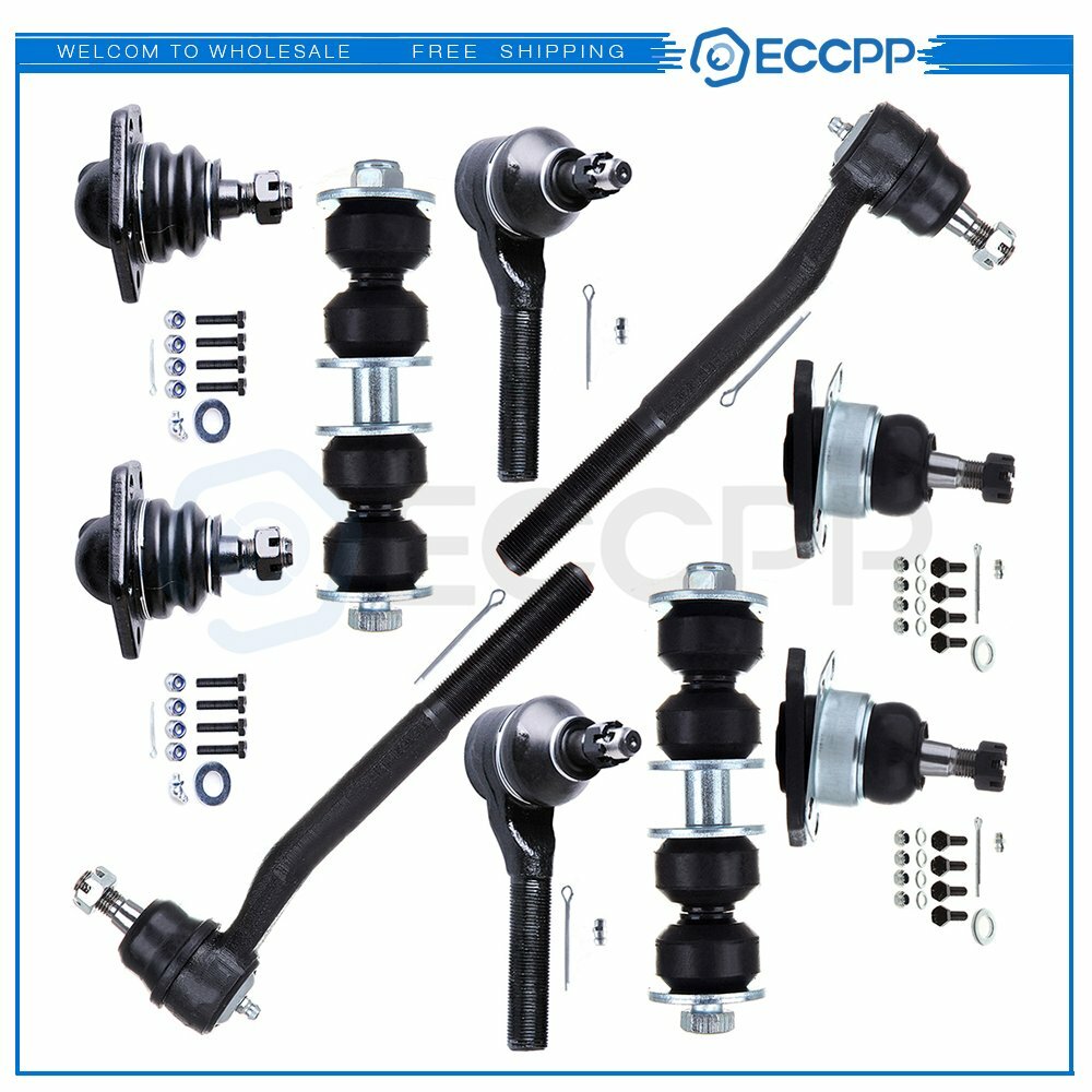 For 1999-2001 Chevy Blazer 4WD 10Pcs Front Ball Joints Tie Rods Sway Bars Kit 6B93BC-57
