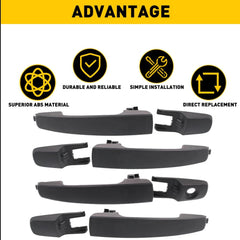 Front & Rear Exterior Door Handle For 2008-11 Focus Ford Set of 4 Black Plastic 6B93BC-57