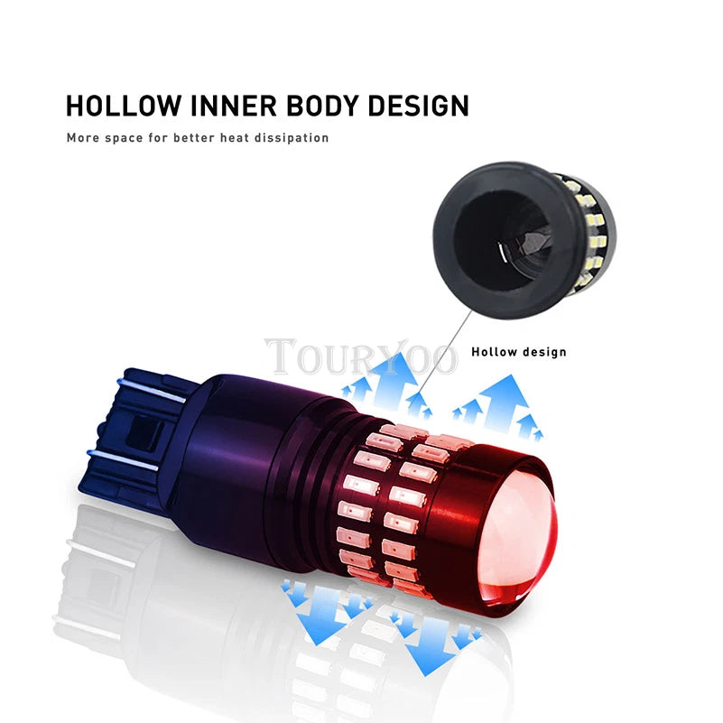 Alert Flash Strobe Blinking 7443 7440 Red LED Brake Tail Stop Signal Light Bulb 6B93BC-57