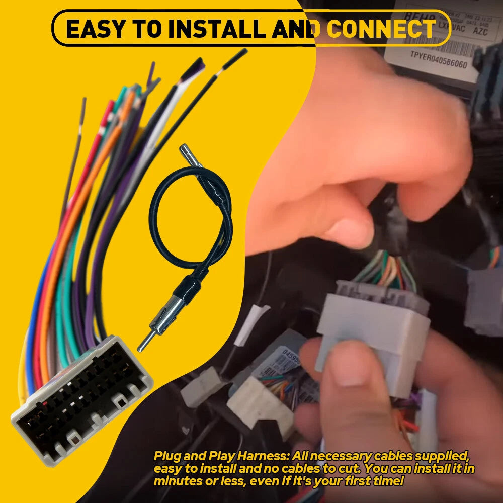 Wire Harness & Antenna Adapter Kit Aftermarket Radio Fits Chrysler Dodge Jeep 6B93BC-57