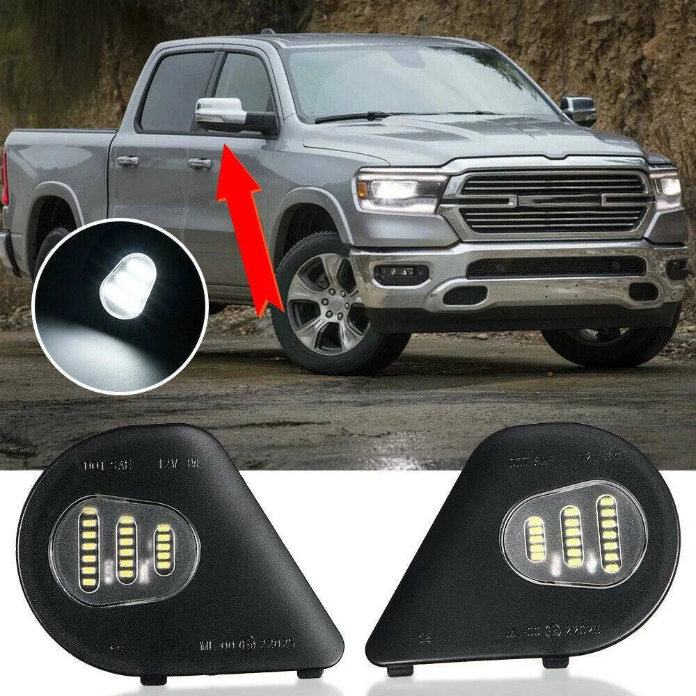 LED Side Mirror Puddle For Lights Dodge Ram 10-19 1500 2500 3500 4500 5500 Truck 6B93BC-57