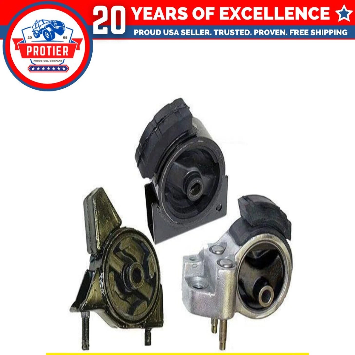 Engine Motor Mount Set 3PCS for 1990-1992 Toyota Corolla 1.6L 2WD Auto 6B93BC-57