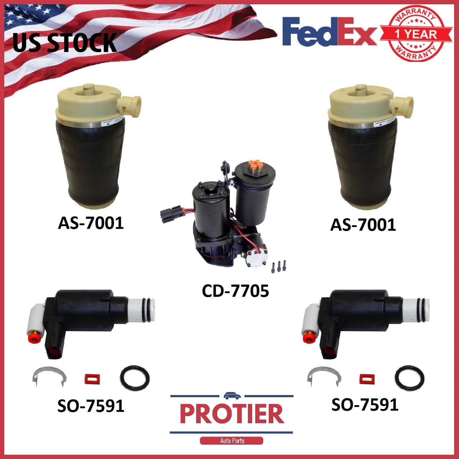 Complete Rear Air Suspension Kit for 97-02 Expedition Navigator RWD 6B93BC-57