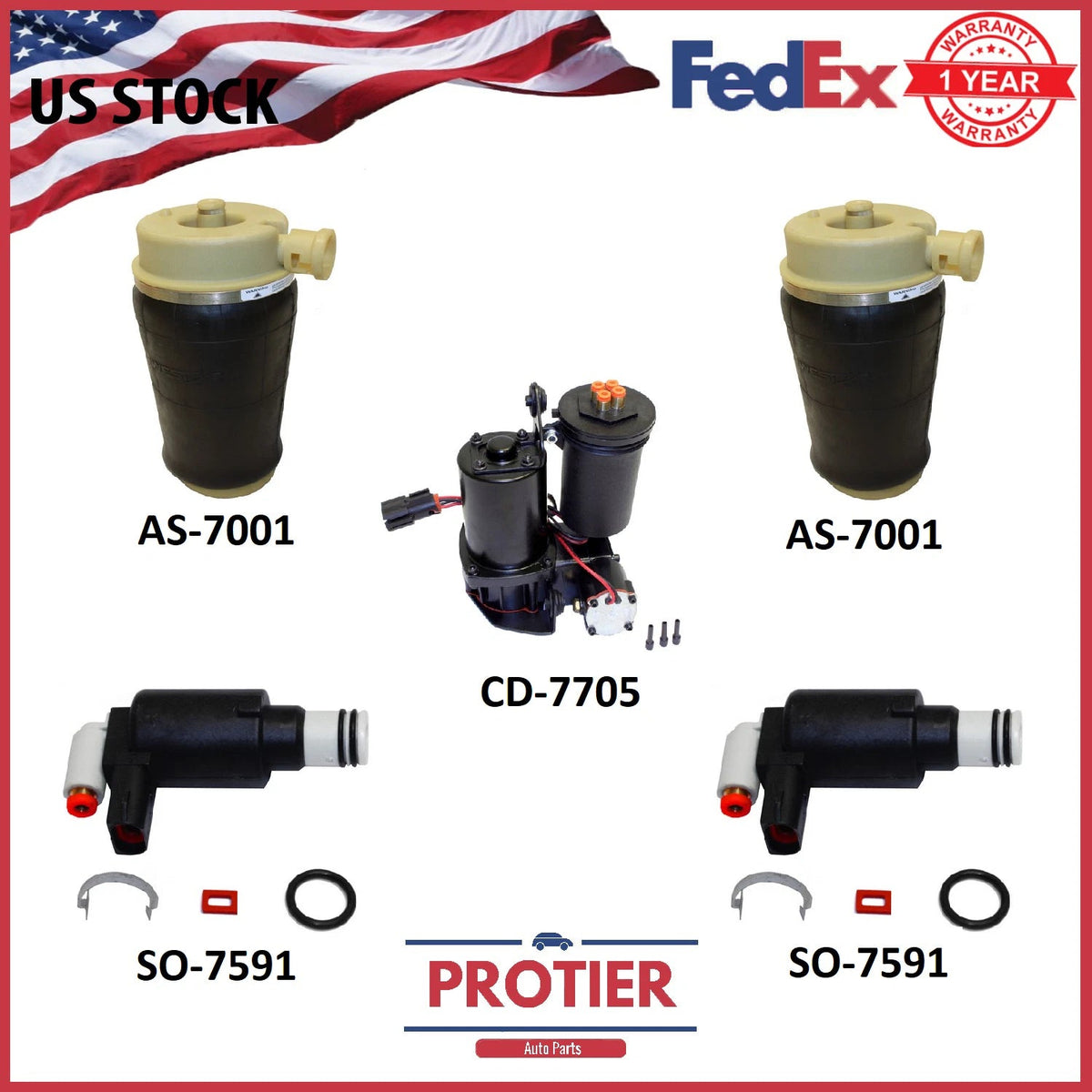 Complete Rear Air Suspension Kit for 97-02 Expedition Navigator RWD 6B93BC-57
